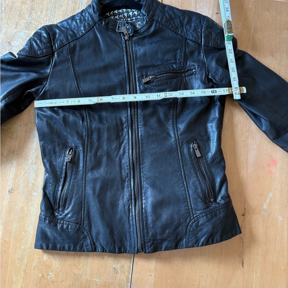 Bod and Christensen Black Leather Jacket Size Small